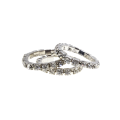 Ring - 3 x Silver Tone Stretchy Clear Diamantes - ML2957