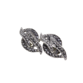 Earrings - Silver Tone Marcasite Leaf Style Clip On Earrings - ML2966