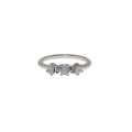 Ring - Silver Tone Band with 3 x Faux Opals -ML2979