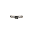 Ring - 925 Silver Infinity Style with Amethyst Colour Stone in Centre - ML2985