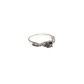 Ring - 925 Silver Infinity Style with Amethyst Colour Stone in Centre - ML2985