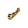 Bracelet - Gold Tone Double Band Garnet Colour Stone Bracelet - ML2989