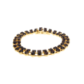 Bracelet - Gold Tone Double Band Garnet Colour Stone Bracelet - ML2989