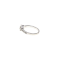 Ring - Silver Tone Dainty Fashion Ring. Small Diamante & Solitaire type Centre Stone - ML2990