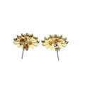 Earrings - Gold Tone Dainty Earrings. Centre Faux Pearl surrounded by Diamantes - ML3011