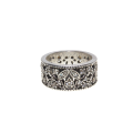 Ring - 925 Silver Parve Marcasite Band. Intricate Leaf Design - ML3049