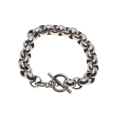 Bracelet - 925 Silver Hallmarked Wide Belcher Chain Bracelet. T Bar Clasp - ML3061