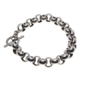 Bracelet - 925 Silver Hallmarked Wide Belcher Chain Bracelet. T Bar Clasp - ML3061