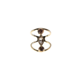 Ring - Gold Tone Fashion Ring. 3 Stack Champagne Pink Rhinestones - ML3092