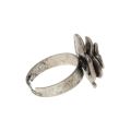 Ring - Silver Tone adjustable band with Rustic Rose Centre Piece - ML1795B