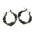 Earrings - Vintage Silver Tone Huggie Earrings for Pierced Ears with Wire Design - ML2050