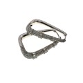 Earrings -  Silver Tone Triangular Hoop Earrings. Cubic Zirconia Stones - ML2093