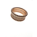 Ring -  Rose Gold Tone with Diamantes and Marcasite on Outer Edges - ML2097
