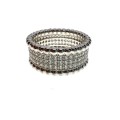 Ring - Silver Tone with Diamantes and Marcasite on Outer Edges - ML2098