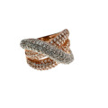 Ring - 925 Silver 3 Tone Intertwined Bands - ML2101