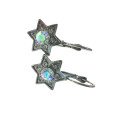 Earrings - Star of David Clip Ons. 6 Diamantes Surrounding a Centre Stone - ML2116