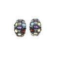 Earrings - 925 Silver Clipback Earrings with Aquamarine,Garnet,Peridot,Citrine,Amethyst - ML2117