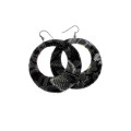Earrings - Silver Tone Multi-colour Tapestry Design For Pierced Ears - ML2150