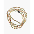 Necklace - Freshwater Pearls with Coral Colour Beads Necklace and 925 Silver Clasp - ML2152