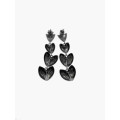 Earrings - Silver Tone Leaf Shaped Heart Earrings For Pierced Ears - ML2156