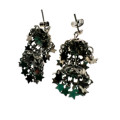 Earrings - Vintage Silver Tone Earrings with Dangling Stars - ML2162