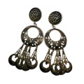 Earrings -  Vintage Silver and Gold Tone Dangly Earrings. Filigree Design. - ML2164