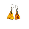 Earrings - Amber Colour Dangle Earrings with Silver Tone Hook - ML2175