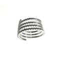 Ring - Vintage Silver Tone Spiral Ring with Diamantes - ML2239