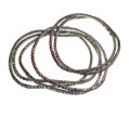 Bracelets - 6 x Stretch Bracelets Diamantes and Coloured Rhinestones with Silver Tone Base - ML2242