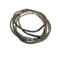 Bracelets - 3 x Stretch Bracelets with Diamantes. 3 x Coloured Rhinestones. Silver Tone Base - ML...