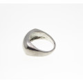 Ring - Vintage Chunky Unisex Silver Tone Rectangular Shape Ring - ML2292