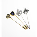 Lapel Pins - Vintage 2x Gold Tone with Diamantes, 2x Silver Tone Crown with Diamantes - ML2299