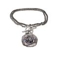 Chain/Pendant - Pewter Chain. Design Pewter Pendant with large Oval Stone. - ML3109