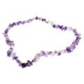 Necklace - Silver Tone Multi Shades of Irregular Faceted Amethyst Nuggets - ML3155