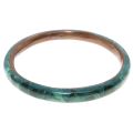 Bangle - Vintage Brass Bangle with Malachite. Two Tones of Emerald Green - ML3157