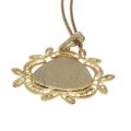 Necklace - Vintage Gold Tone Damascene Filigree Bird Pendant/Necklace - ML3166