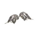 Earrings - Silver Tone Vintage Antique Marcasite Clip On Earrings. Art Nouveau style - ML3178