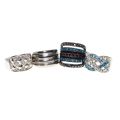 Ring - 4 x Silver Tone Sparkly Rings - All one size - ML3192