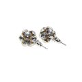 Earrings - Silver Tone Vintage Large Crystal Rhinestone Cluster Earrings for Pierced Ears - ML3216
