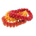 Bracelet - 3 x Multi-Coloured Wooden Beaded Bracelets. Autumn Colours - ML3225