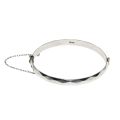 Bangle - Vintage Silver Hallmarked Facetted Hinged Bangle. London - ML3238