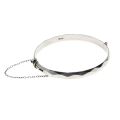 Bangle - Vintage Silver Hallmarked Facetted Hinged Bangle. London - ML3238