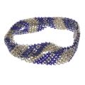 Necklace - Purple and Gold Beaded Xhosa handmade Necklace - ML3251