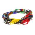 Necklace - Multi Coloured Bright Beaded Sepedi Necklace handmade - ML3252