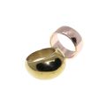 Ring - 2 x Stainless Steel & Rose Gold Tone Chunky Plain Fashion Rings - ML3281