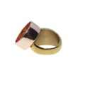 Ring - 2 x Stainless Steel & Rose Gold Tone Chunky Plain Fashion Rings - ML3281