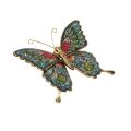 Brooch - Gold Tone Vintage Fun Multi Colour Disco Glitter Butterfly Brooch. Original Box - ML3283