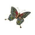 Brooch - Gold Tone Vintage Fun Multi Colour Disco Glitter Butterfly Brooch. Original Box - ML3283