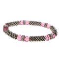 Bracelet - 2 x Bracelets. 1 Silver Tone & 1 All Pink Beads - ML3288
