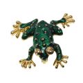 Brooch - Gold Tone Vintage Enamel Frog. Green & Gold Colour - ML3295